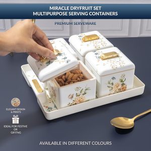 Venta caliente tazón para servir frutas secas 4 cuencos y 1 bandeja uso para el jardín de la casa Cama habitación de invitados otro. - Product Image 5