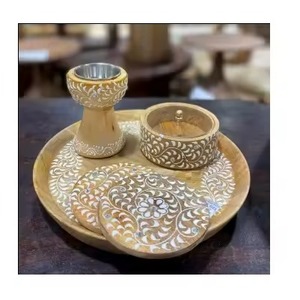 Brûleur de luxe en bois Bakhoor avec plateau porte-encens en résine parfumée relaxant parfum de maison décor cadeau article - Product Image 1