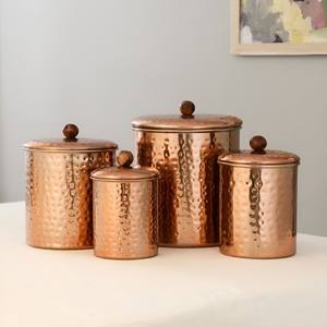 Recipiente Moderno de Cobre Martillado, Apto para Alimentos, para Cocina, Especias, Azúcar, Café, Uso en el Hogar, Camping, etc. - Product Image 2