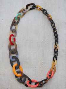 Collar de gargantilla de cadena de metal chapado en oro con cuentas de resina transparente de colores ajustables personalizados, collares de resina - Product Image 3