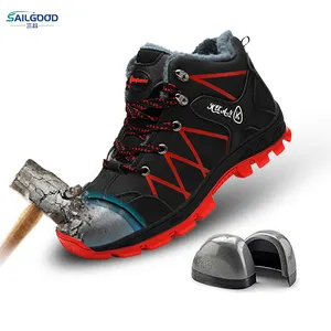Sapatos SAILGOOD com biqueira de aço para homens e mulheres, calçados de trabalho, calçados de segurança para o inverno, confortáveis