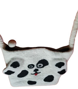 Sacs seau en feutre faits main au design unique, style féminin, motif paysage multicolore, broderie à l'aiguille simple, doublure en coton - Product Image 1