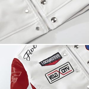 Veste de baseball réversible unisexe vintage en laine/cuir écologique avec imprimé « Foaming Love » et lettres pour homme, style universitaire, col montant - Product Image 4