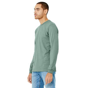 Airlume – T-Shirt à manches longues 52% coton peigné et anneau, 48% Poly 32 simple 4.2 oz bleu poussiéreux unisexe - Product Image 2