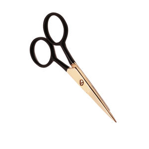 กรรไกรตัดเคราด้ามจับสีดำใบมีดสแตนเลสหนวดสีทองมีคม - Product Image 3