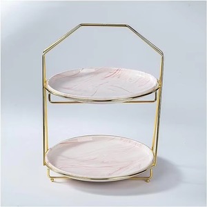 แท่นวางเค้กไม้ธรรมชาติสุดสร้างสรรค์พร้อมขาโลหะสำหรับจัดแสดงขนมหวานสำหรับงานแต่งงานบ้านโรงแรมร้านอาหาร - Product Image 6