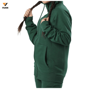 2025 personnalisé en gros femmes ensembles conception sweat à capuche zippé sweats 360Gsm Tech polaire coton Patchwork surdimensionné survêtements - Product Image 5