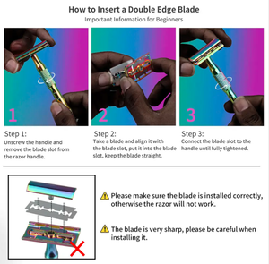 Outils de toilettage pour hommes Rasoir de sécurité réutilisable à double tranchant Rasoir de barbier de couleur bleue avec double lame tranchante par ANAAIF - Product Image 6