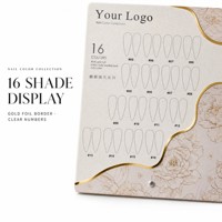 Présentoir de Couleurs de Vernis à Ongles Personnalisé 16 Nuances, Support d'Échantillons Doré Floral pour Salon et Studio