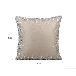 Luxury Wool Stitched Square Throw Pillow with Removable & Washable Cover Solid Pattern for Bedding and Home Use - Product Image 2