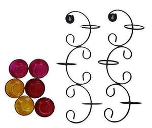 Appliques murales en fer, bougeoirs et bougies chauffe-plat pour la maison et le bureau, décoration de fête de mariage, événements décoratifs fabriqués en inde - Product Image 1