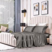 Ensembles de literie de luxe en soie de mûrier naturelle de qualité supérieure 25 Momme 100%-Ultra doux et durable 1 drap-housse 1 drap plat et 2 oreillers