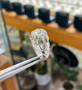 Bague de fiançailles en argent sterling 925 avec moissanite ovale de 2,8 carats, unique, avec zircon rose, bague de promesse de mariage - Product Image 6