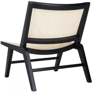 Silla de relajación para exteriores de estilo moderno escandinavo, madera maciza y ratán Natural, Color negro, muebles de jardín para uso en la playa - Product Image 6