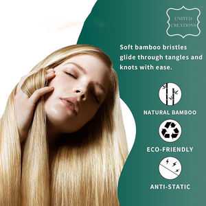 Custom Logo Eco-Friendly Bamboo <b>Hair</b> <b>Brush</b> and Comb Sustainable Anti-Tangle <b>Wooden</b> - Product Image 4