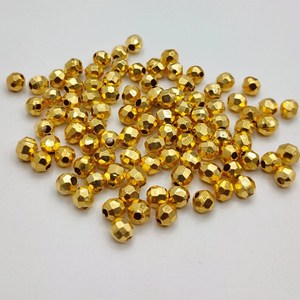 Cuentas espaciadoras de latón facetadas de 5 mm, chapadas en oro, plata y oro rosa, suministros para la fabricación de joyas, cuentas de circonita cúbica a granel - Product Image 1