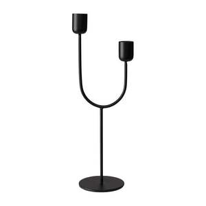 Elegante candelabro de metal de hierro con acabado negro para la decoración interior del hogar y la acogedora iluminación ambiental de la sala de estar - Product Image 2