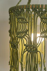 Lámpara de araña de algodón de macramé verde oliva, luz de techo hecha a mano de estilo bohemio para sala de estar, decoración India para el hogar - Product Image 3