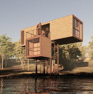 Invernaderos Prefabricados de Bambú Industriales Modernos de Alta Calidad LCB02, Ecológicos, de 28 m², Nuevos, Tipo Bungalow de 40HC, Vietnam, 5 Años de Garantía - Product Image 1