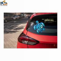 Autocollant en vinyle personnalisé tortue de mer 5x5 pouces, écologique, résistant au soleil, pour vitres de voiture et décoration intérieure, impression numérique