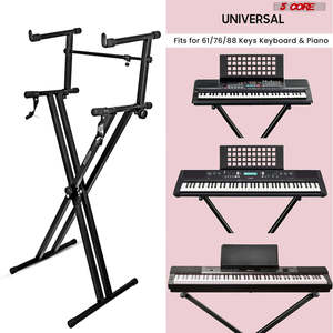 5 Core Keyboard <b>Stand</b> 2 Tier Doubled X Shape Adjustable Heavy Duty Key Board DJ <b>Controller</b> <b>Stands</b> - Product Image 5