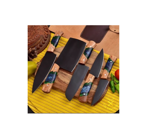 Manche en résine bleu de 8 pouces avec support pour couteau de chef en acier damas 67 couches au meilleur prix - Product Image 4