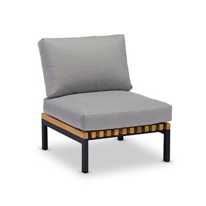 Iron Frame Lounge <b>Chair</b> with Wooden Sunproof <b>Cushion</b> for <b>Indoor</b> and Outdoor Use in Living Room Apartment or Villa - Product Image 1