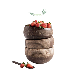 Venta al por mayor 2025 Natural Coconut Shell Bowl Small/ Coconut Shell Bowl Vietnam Hecho por Eco2go Vietnam para usar en casa, restaurante - Product Image 4
