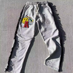 Ensemble sweat à capuche et pantalon de survêtement streetwear personnalisé ensemble de sweat-shirt avec appliques de broderie lavé à l'acide survêtement évasé - Product Image 4