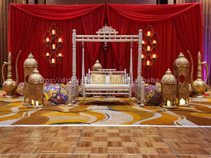 Columpio de boda de madera Meenakari, Columpio de boda indio Sankheda Jhula DST, fabricante de exportaciones y exportadores, columpio dorado duradero - Product Image 5