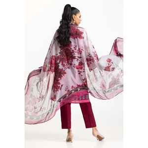 Conjunto de Traje de 3 Piezas con Estampado Cruzado Rosa para Mujer - Product Image 5