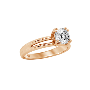 Anillo Serenity Cushion con Diamante Solitario y Aro Dividido, Plata de Ley 925, Oro Vermeil de 14 Quilates, 2.00 Quilates, Diamante Natural, Joyería Fina para Mujer - Product Image 2
