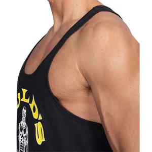<b>Black</b> Mens Bodybuilding Stringer Tank Top | Organic Cotton Gym <b>Vest</b> | Sleeveless Workout Shirt | Muscle Fit Training Tank Top - Product Image 4
