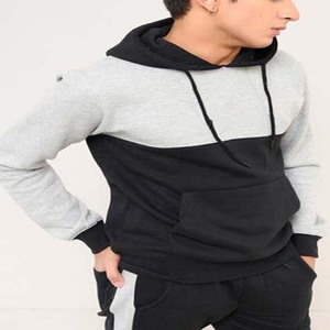 Survêtement personnalisé de haute qualité pour hommes, bloc de couleurs bicolore, coupe ajustée, survêtement à capuche pour hommes, 2025 - Product Image 5