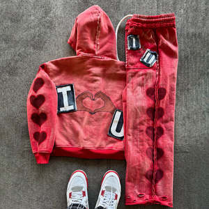 Vente chaude hommes à capuche Streetwear bouffée imprimé surdimensionné survêtements respirant décontracté ensembles vêtements de sport coupe régulière - Product Image 4