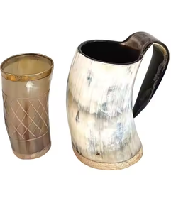 Crescent Crafts Viking-Style Horn Mugs Tasses en céramique audacieuses pour événements thématiques - Product Image 4