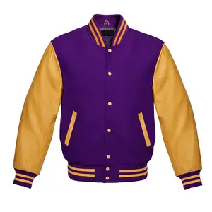 Baseball Varsity Jacket Hommes Plain Blank Varsity Letterman Vestes En Gros Personnalisé Dernières Conceptions Manches Longues