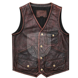 Chaleco de Cuero Casual para Hombre, Ropa de Invierno, Diseño Transpirable de Alta Calidad, Colores Personalizados, Servicio OEM - Product Image 1