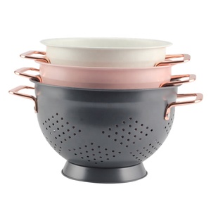 Rust-Resistant, Heavy Duty, Solid Base Powder Coated Self-draining <b>Stainless</b> <b>Steel</b> <b>Colander</b> - Product Image 4