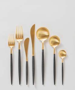 Juego de cubiertos de acero inoxidable dorado, brillante y largo, perfecto para la cocina del hogar, restaurantes, hoteles, cenas y la rutina diaria de comidas. - Product Image 5