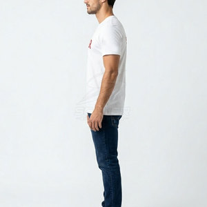 T-shirt en tissu tricoté de haute qualité, broderie personnalisée, coupe confortable, décontracté, écologique, respirant, élégant, hauts d'été - Product Image 4