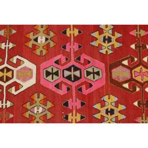 Tapis turc vintage 6,2x9,2 pieds, tapis abstrait rouge - Product Image 5