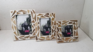 Venta de fotos de resina, marco de fotos de forma cuadrada, soporte de fotos decorativo, marco de fotos de madera y resina, mesa de regalo de boda - Product Image 6