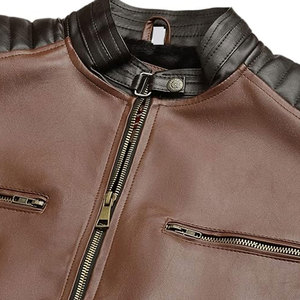 Chaqueta de piel auténtica de vaca personalizable para hombre de alta calidad de talla grande cuello levantado Casual invierno Sialkot Pakistán origen - Product Image 4
