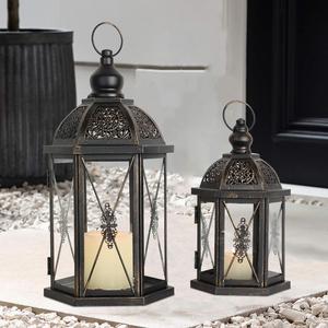 Ensemble 2 grandes lanternes de Noël d'intérieur et d'extérieur de style vintage au design moderne suspendues pour la maison directement en usine - Product Image 6