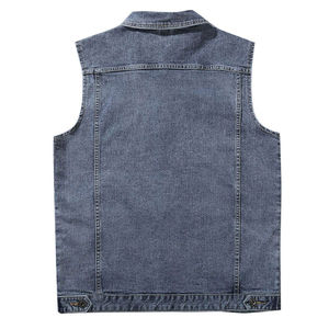 Nuevo Chaleco Vaquero para Hombre, Tendencia 2026, a Bajo Precio, Transpirable, Sostenible, Color Azul Oscuro, Botones Cubiertos, OEM - Product Image 2