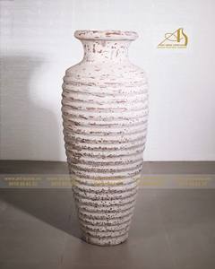 Maceta redonda de arena blanca de cerámica moderna, decoración de jardín para el hogar, Mini maceta de paisaje con acabado galvanizado AQ091H118WHS - Product Image 3