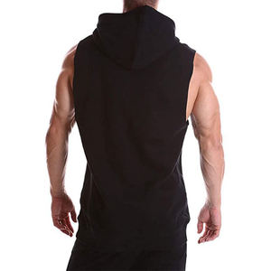 Gym Workout <b>Men</b> <b>Sleeveless</b> <b>Hoodie</b> OEM Muscle Sport Slim Fitness Pullover Custom <b>Sleeveless</b> Hoodies - Product Image 2