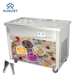 long pan frozen yogurt rolled ice cream machine Easy to operate ice cream machine