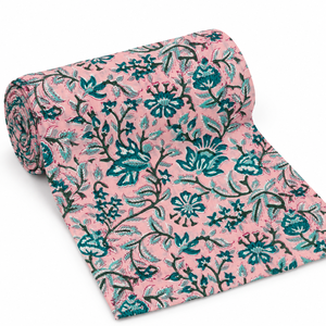 Tissu en voile de coton peigné 60S60S léger, imprimé à la main par bloc, motif floral, 90 GSM, largeur 43/44 pouces, Pinksa Fashion - Product Image 6
